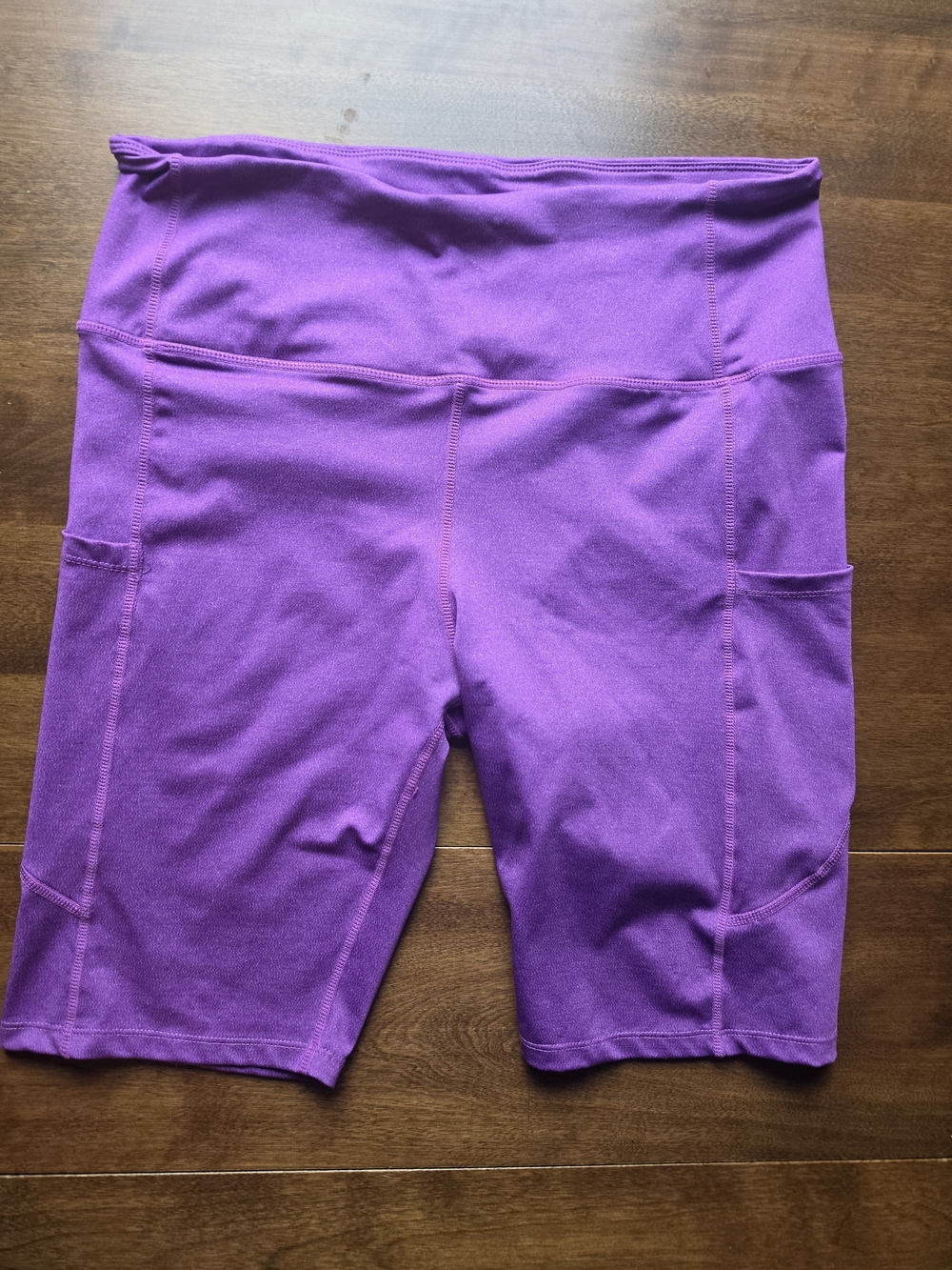 Lianshp Women's Purple High Waisted Biker Shorts Size XXL Athletic Compression